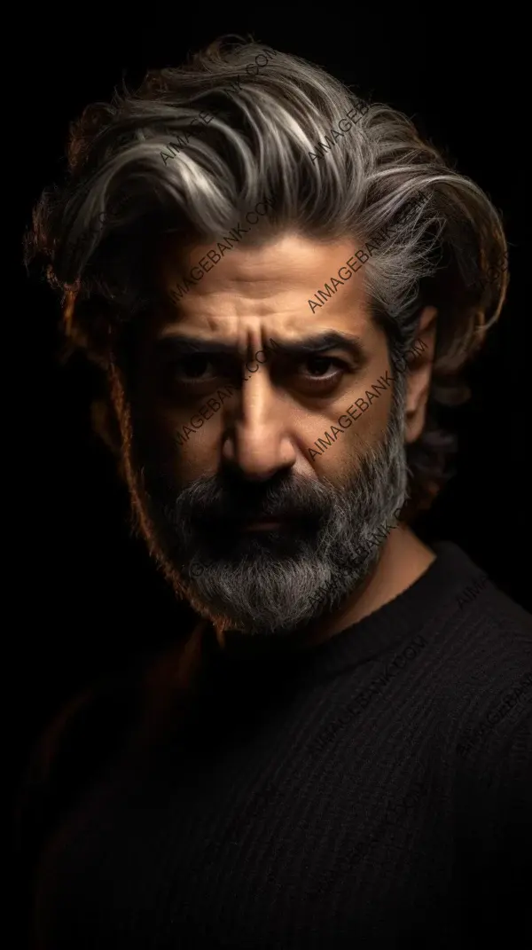 Persian stunning man stylish hair regal gaze