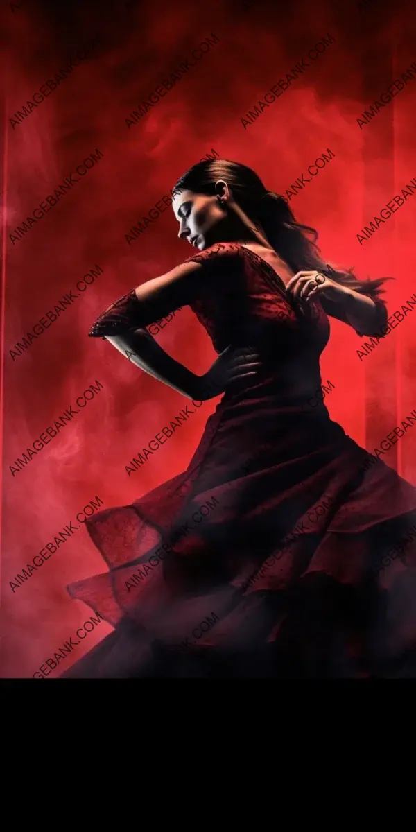 Superimposed intimate flamenco dance fiery movement