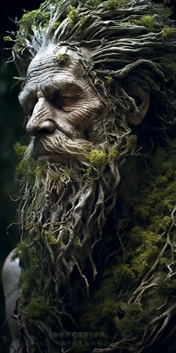 Man loved nature he grew so old his hair became leaves