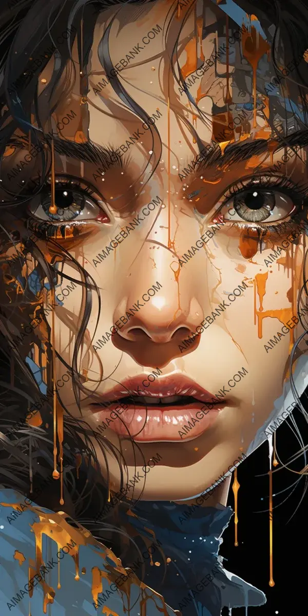 Captivating Tears: Digital Illustrations Portraying Emotion