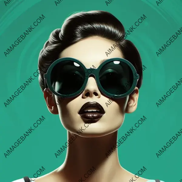 Monochromatic Woman: Portrait with Stylish Sunglasses