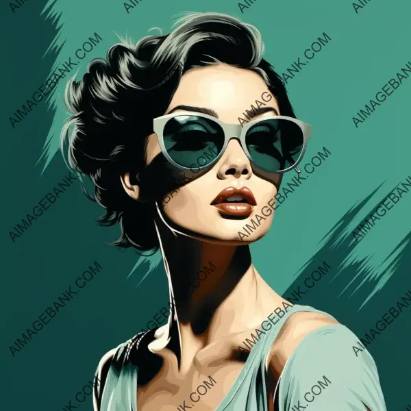 Stylish Sunglasses: Black and White Portrait of a Woman