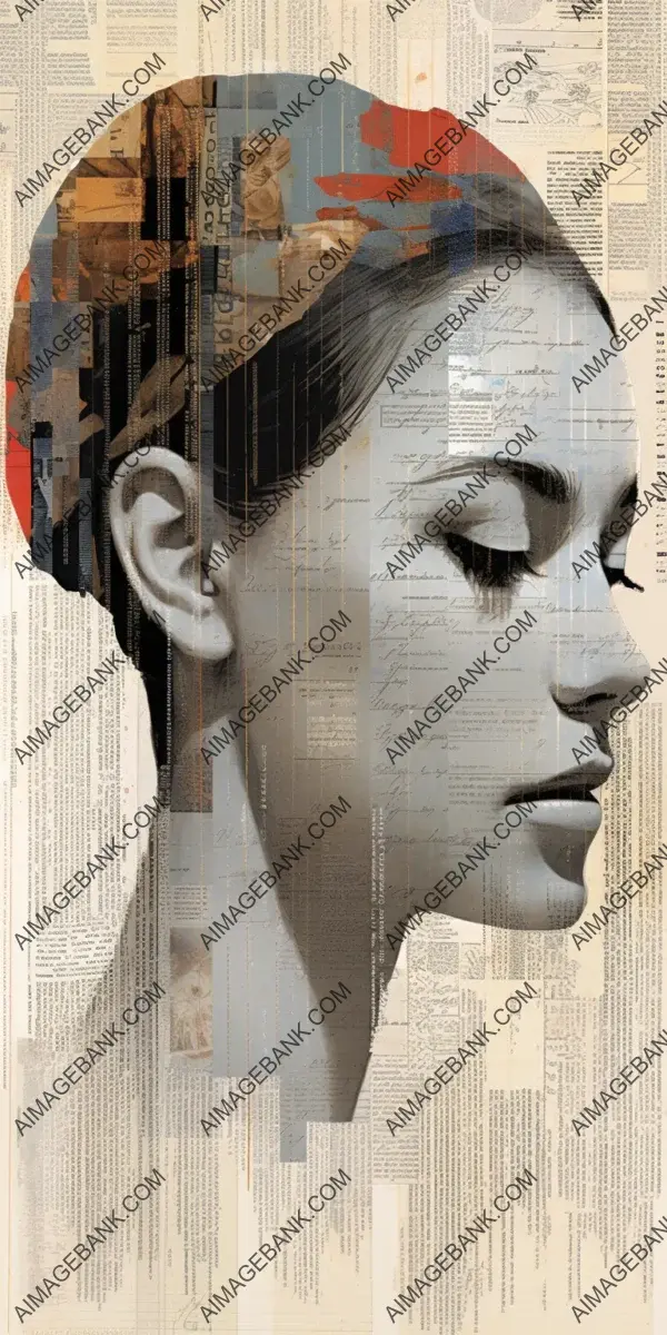 Ransom Note Style: Monsoon Poetess in Digital Collage Portrait