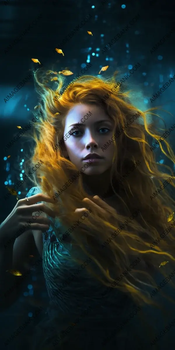 Majestic mermaid in the underwater realm