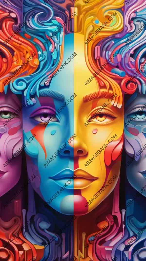 Expressive portrayal of the human head using multi-colored printed images