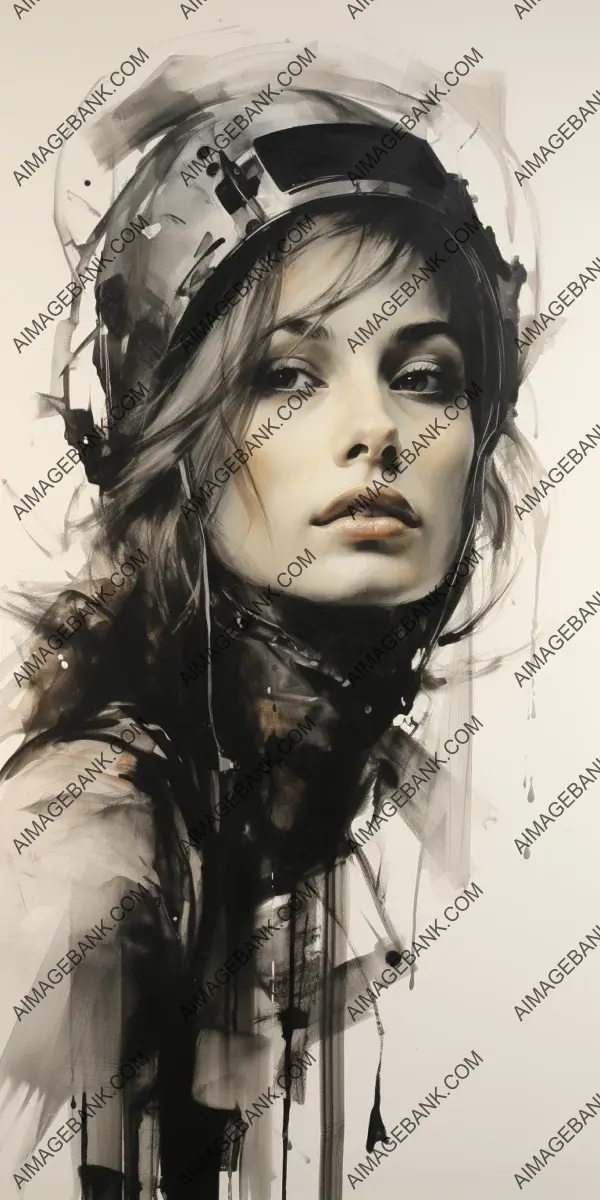 Captivating artwork depicting women aspiring to reach the moon through the medium of charcoal, gesso, and graphite