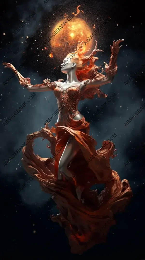 Celestial exploration: Artistic depiction of Persephone in outer space