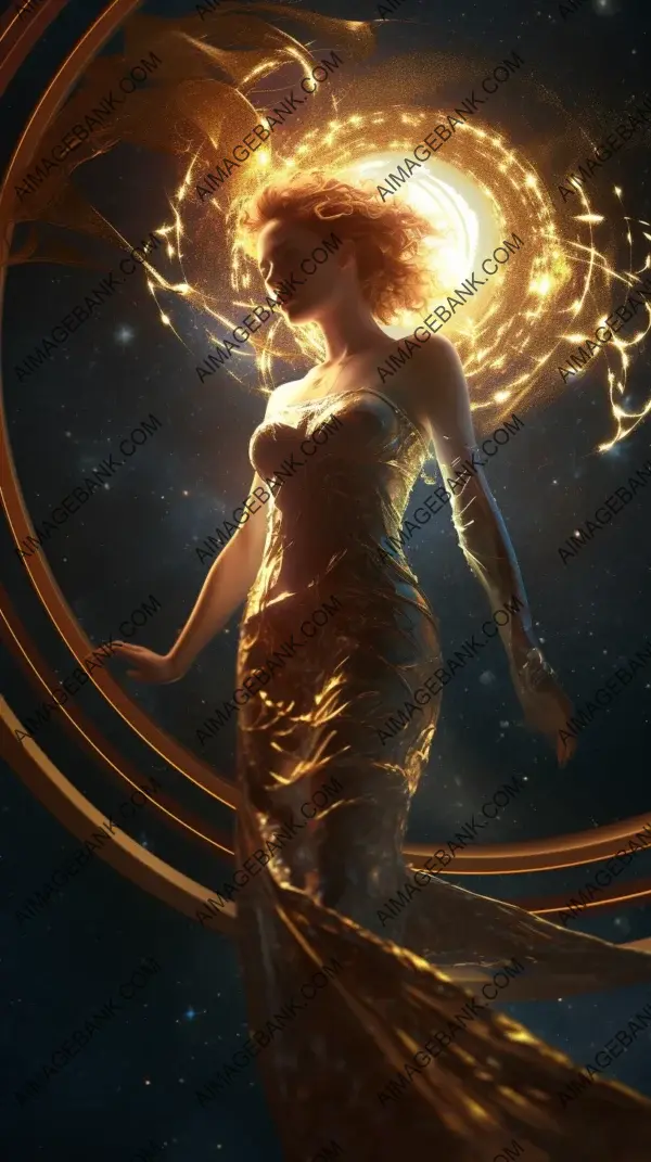 Cosmic goddess: Persephone depicted in the depths of space