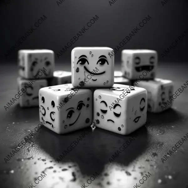 Faces of Sorrow: Sad Dice Crying Tears