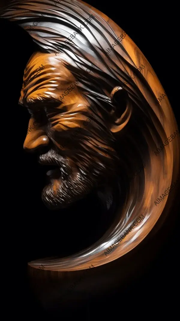 Polished Teak Abstract Sculpture: A Close-Up Portrait