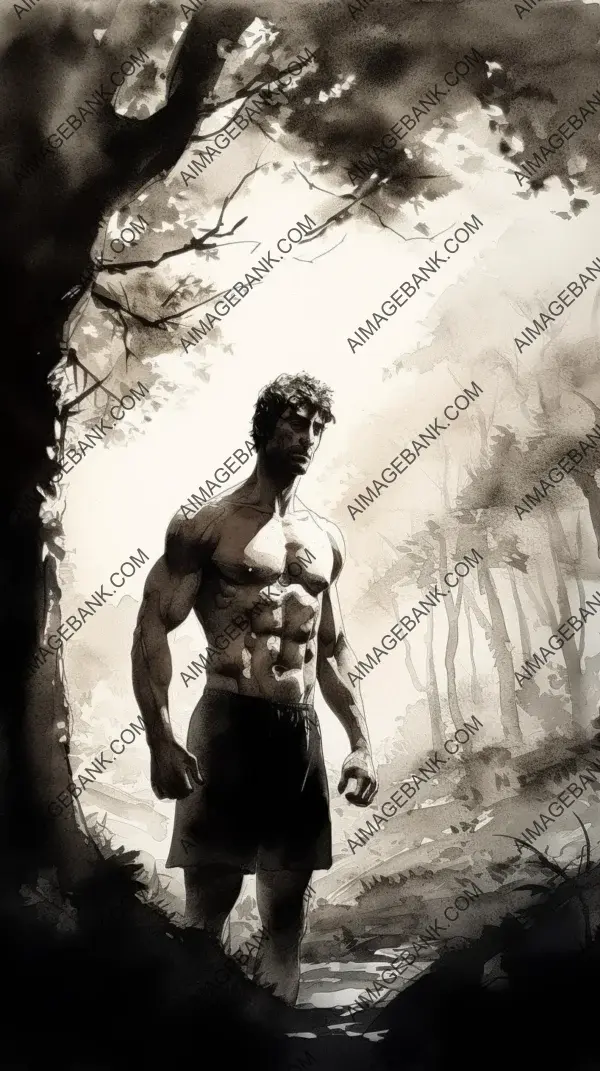 Inspiring Illustration of Bodybuilder Trainer