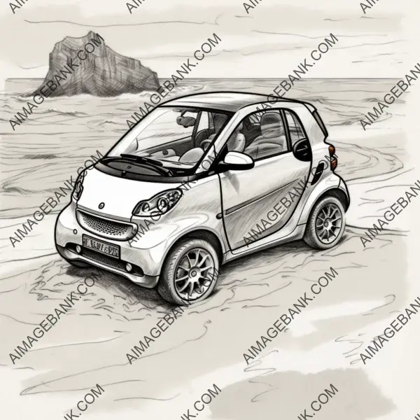 Pen Sketch Showcasing the Sleek Design of the Smart Fortwo 2006