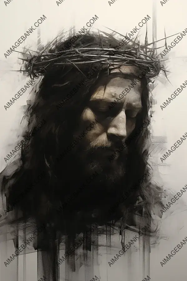 Reverent Charcoal Drawing: Jesus Christ&#8217;s Image