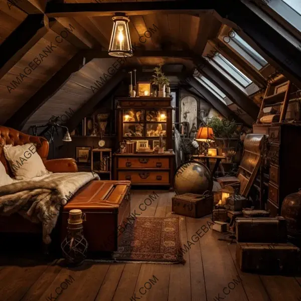 Vintage Charm Fills Attic Space Decor