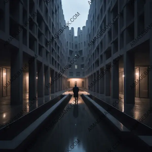 Dystopian lighting sets mood in cinematic shot