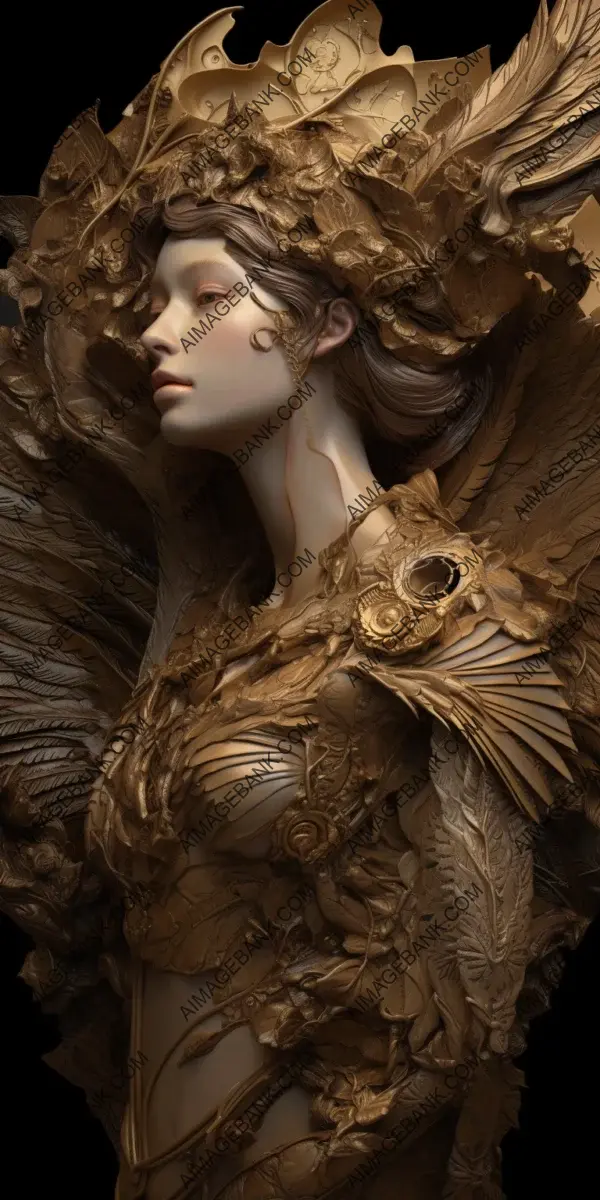 Enchanting Allure: Angel Wings Digital Art