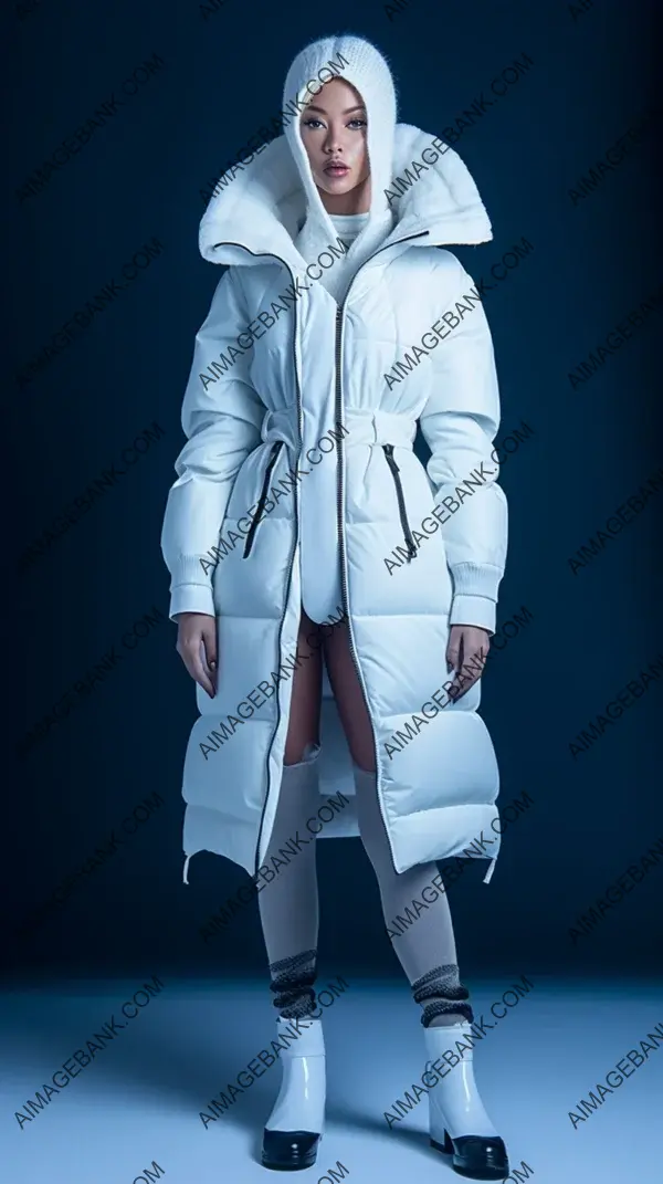 High-end atmospheric clothing model in fashionable outfit