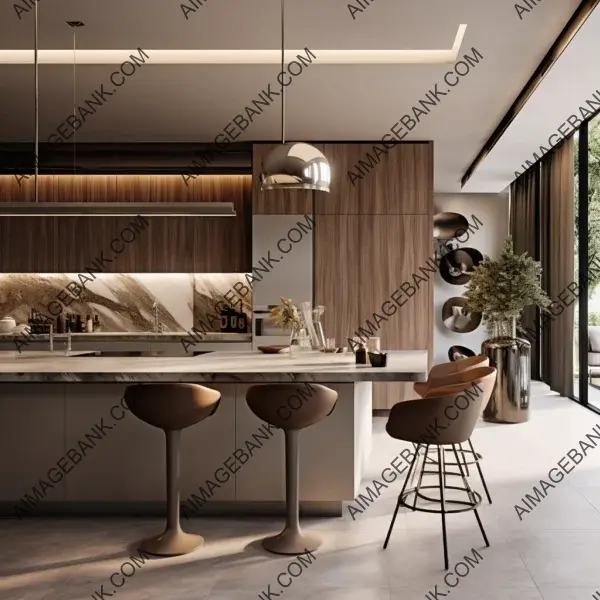 Modern beige kitchen: Minotti-inspired minimalism