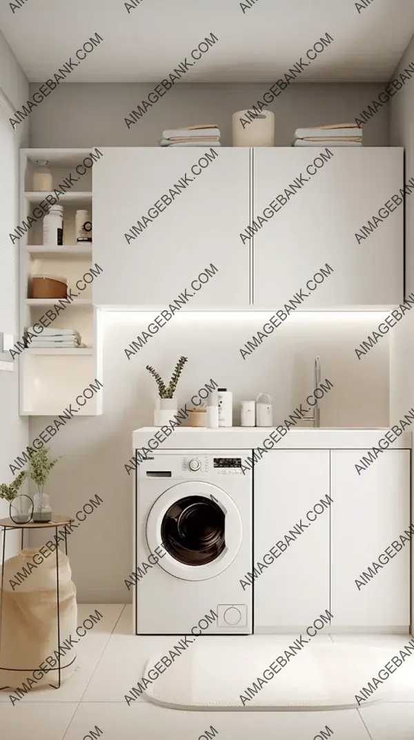 Photographic showcase: Interior of a white laundry room