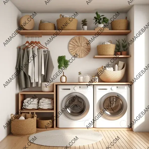 Parametric design of a 3D-rendered laundry room: Aesthetic beauty