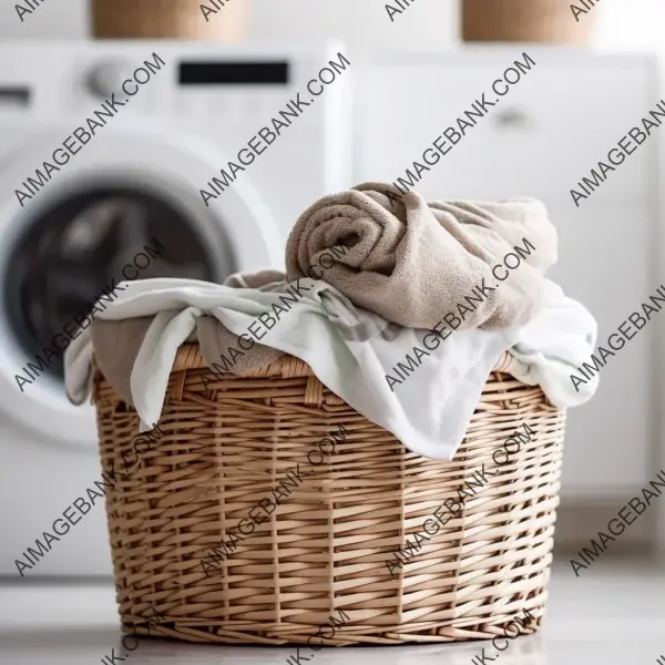 Laundry basket rack beside a washing machine