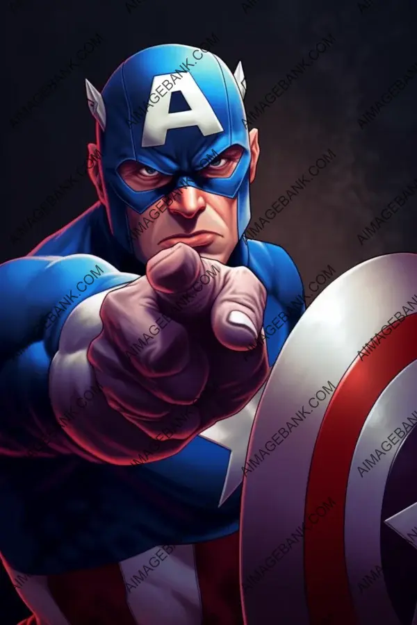 Intense Captain America Pointing Pose