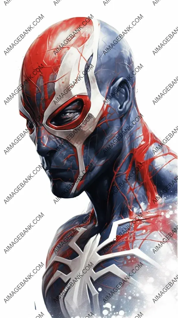 Spider-Man 2099: A Pencil Drawing Portrait with a Full-Head Mask