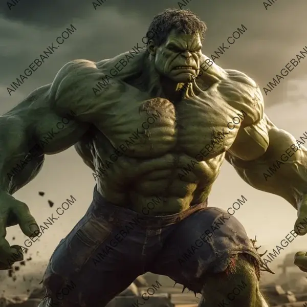 Experience awe-inspiring full body portrayal Hulk