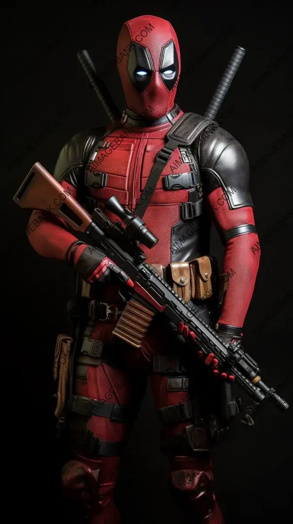 High Quality Textured Deadpool: Vibrant Marvel Uniform