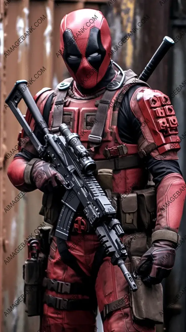 Vibrant Marvel Uniform: High Quality Texture in Deadpool