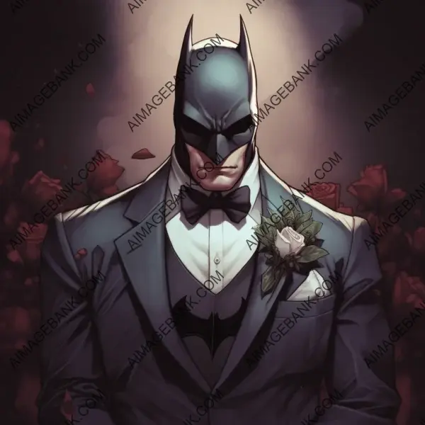 Batman in a stylish tuxedo: sophisticated portrayal