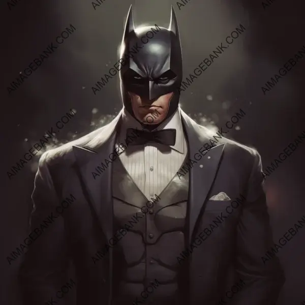 Elegant Batman in a refined tuxedo