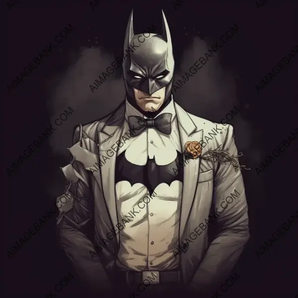 Dashing Batman dressed in a tuxedo