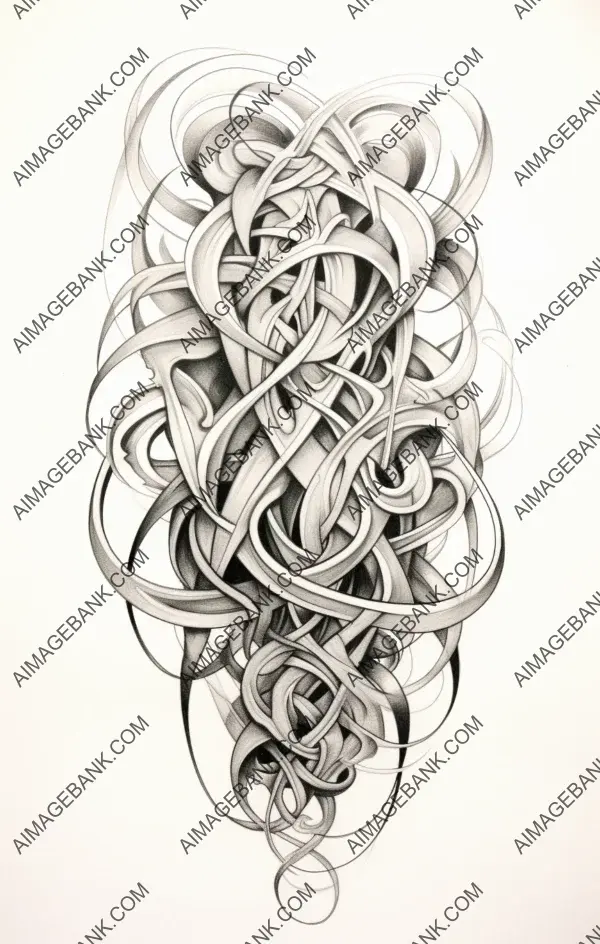 Intricate Celtic knotwork sketch