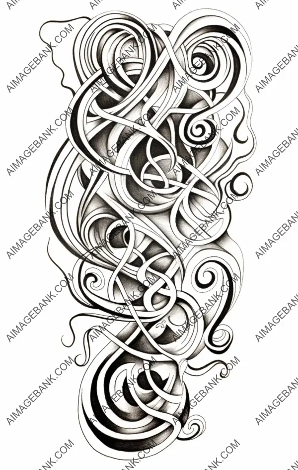 Celtic knotwork sketch with details