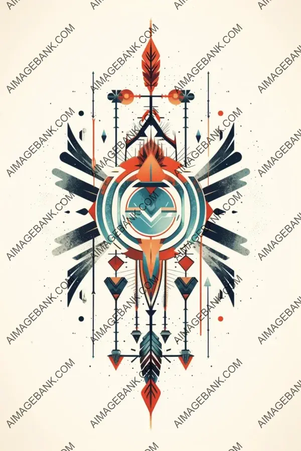 Vintage abstract design with tribal elements