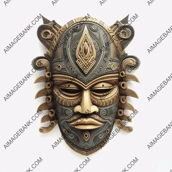 Intricate tribal mask of warrior