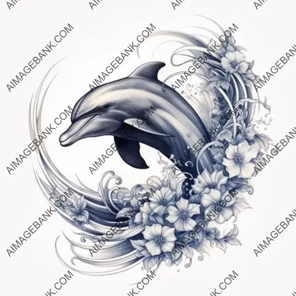 Dolphin Ribbon Tattoo Art