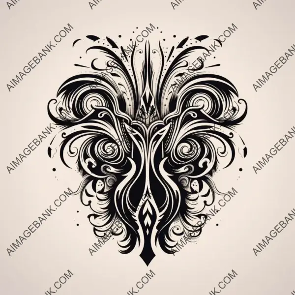 Intricate Tattoo Design with Emphasis on Bold Line Work