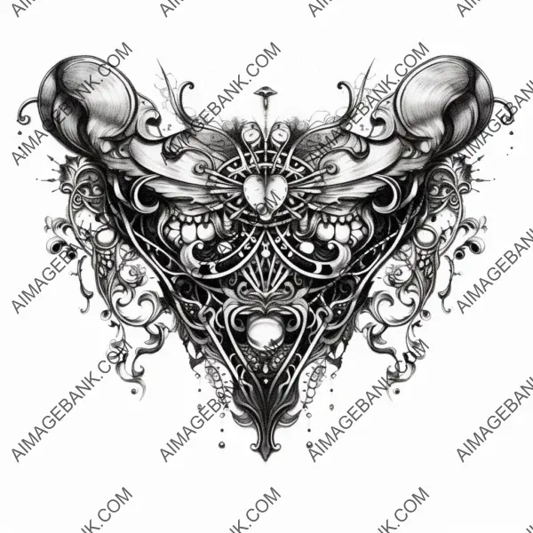 Nightcore Tattoo Isolation: Intricate Filigree for Mother&#8217;s Day