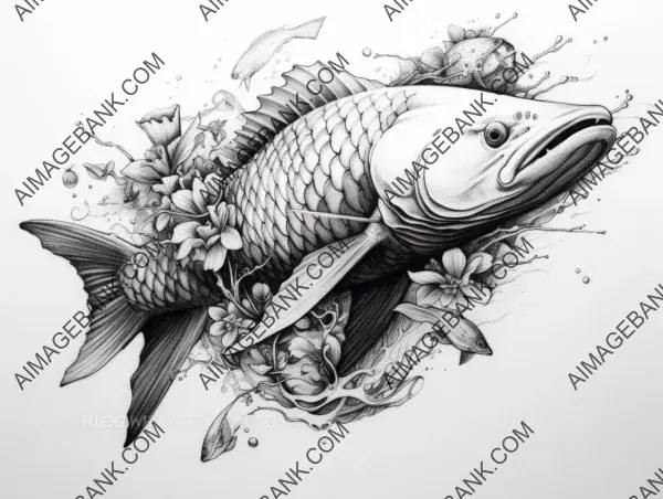 Japanese-inspired koi fish tattoo with water element