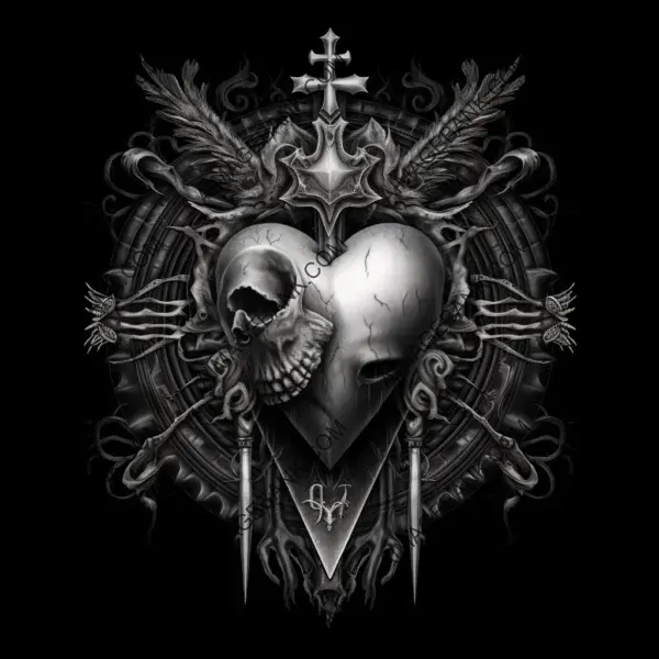 Sacred Heart of Jesus: A Black and White Symbol of Solemnity