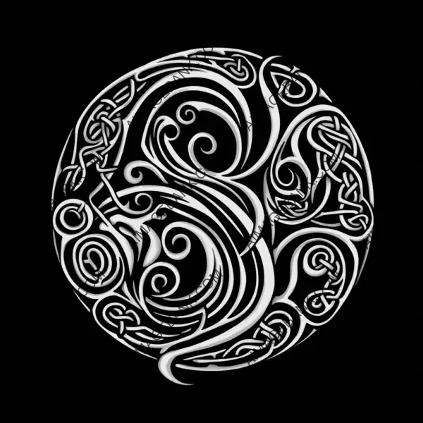 Black and White Celtic Script