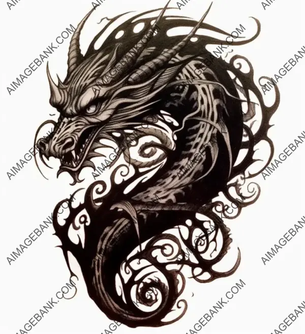 Celtic Dragon Ink Swirls