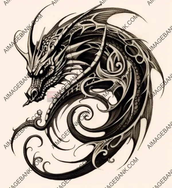 Celtic Dragon Ink with Swirls