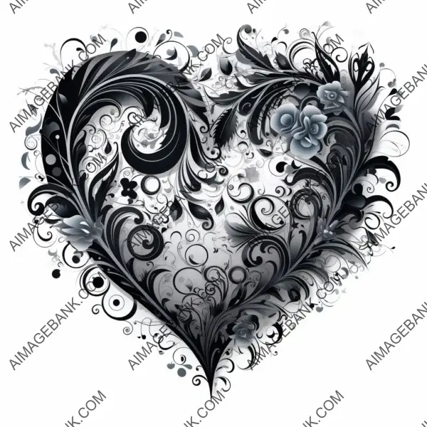 Black Heart Clipart on White