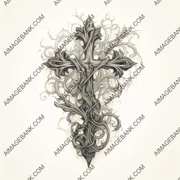 Cross Artwork in Tattoo Style