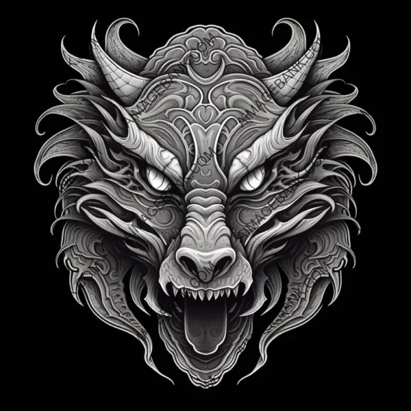 Dark and Detailed Dragon Head