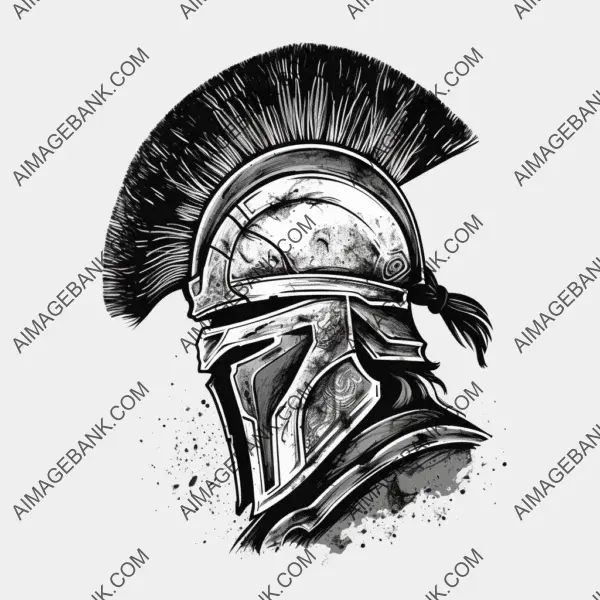 Spartan helmet logo tribal