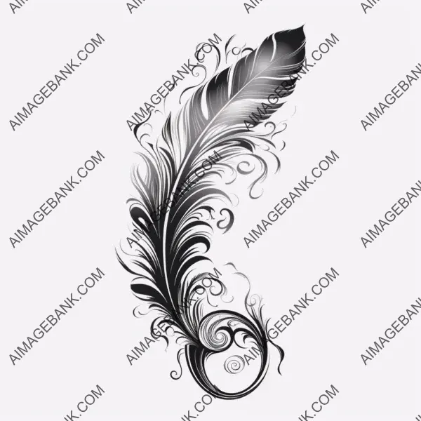 Feather tattoo designs delicate details